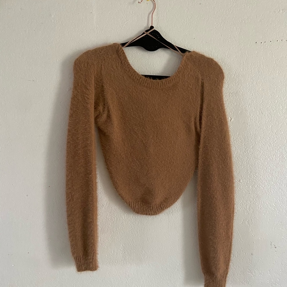 Brown Fuzzy Sweater (CROPPED)